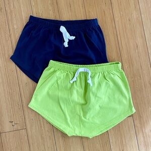 June and January Varsity shorts navy and wasabi